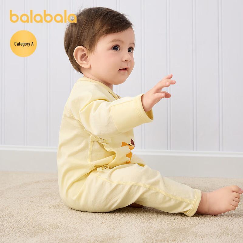 Balabala Baby 100% Cotton Long Sleeve Snap-Crotch Romper