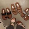 Niche Design Set Toe Cool Slippers Women's Summer Wear 2025 New with Skirt Seaside Flat Roman Sandals