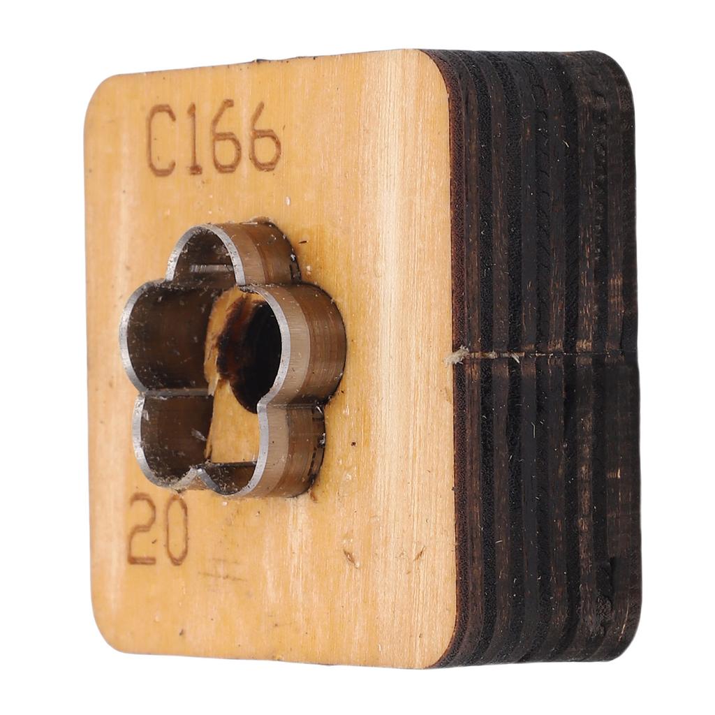 Leather Cutting Die with Wood Base Flower Shape Punching Mold for Keyring Making Crafting Projects