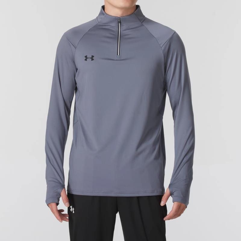 Under Armour Унисекс футболка-пуловер с молнией на четверть, длинный рукав, титаново-серый 24600603-024