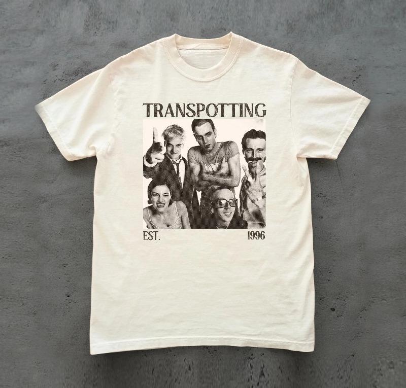 Trainspotting Винтажная футболка Comfort Colors Ретро 90-х Летняя Унисекс Свободная и дышащая футболка Топ