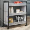 VidaXL Kitchen Cart, Shelf with Wheels, Service Cart, Indoor Living Room Bathroom Storage Furniture, Sonoma 842319