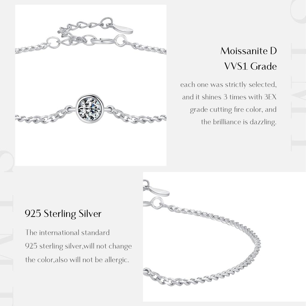 MODIAN Браслет из муассанита 0,25 карата с бриллиантами из стерлингового серебра 925 пробы, браслет Elegante Ketting, Bruiloft Sieraden