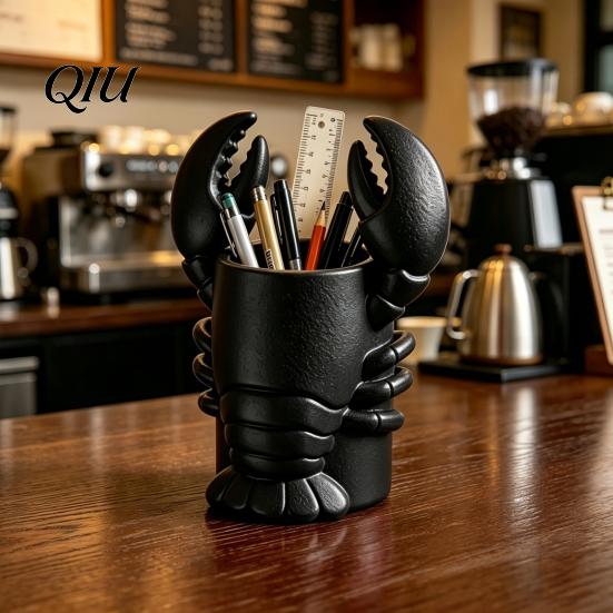 Eye-catching Desk Decor Lobster Pen Holder, Halloween Funny Sea Animal Pencil Stand, Creative Multifunctional Cup Organizer for Brushes Makeup Tools,