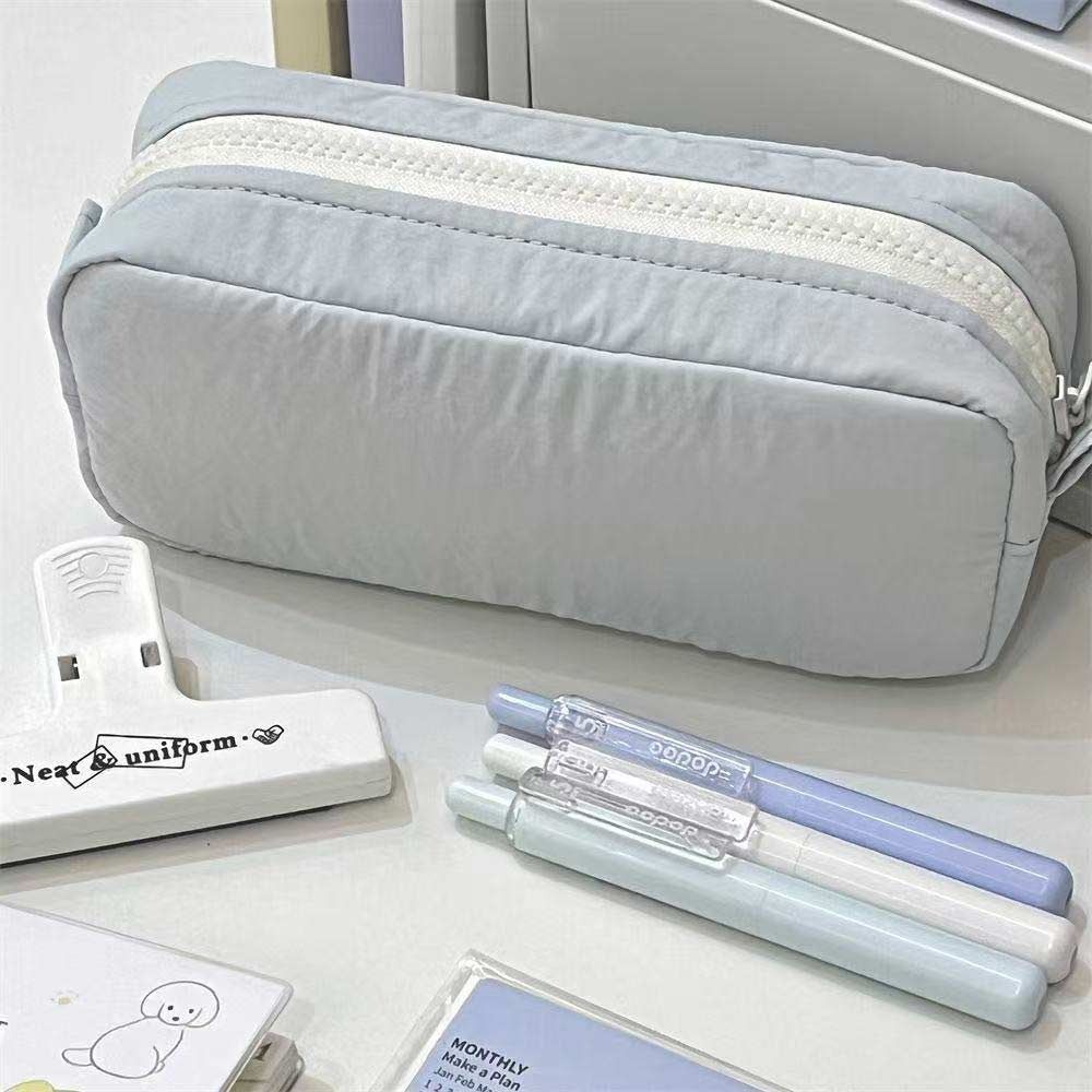 Large Capacity Pen Bag Zipper Design Stationery Organizer New Pencil Case Students