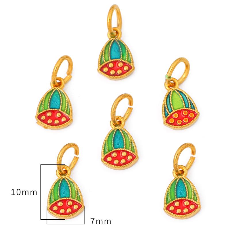 Эмалированная подвеска цвета песочного золота и меди с позолотой для рукоделия и изготовления украшений, 1 шт.