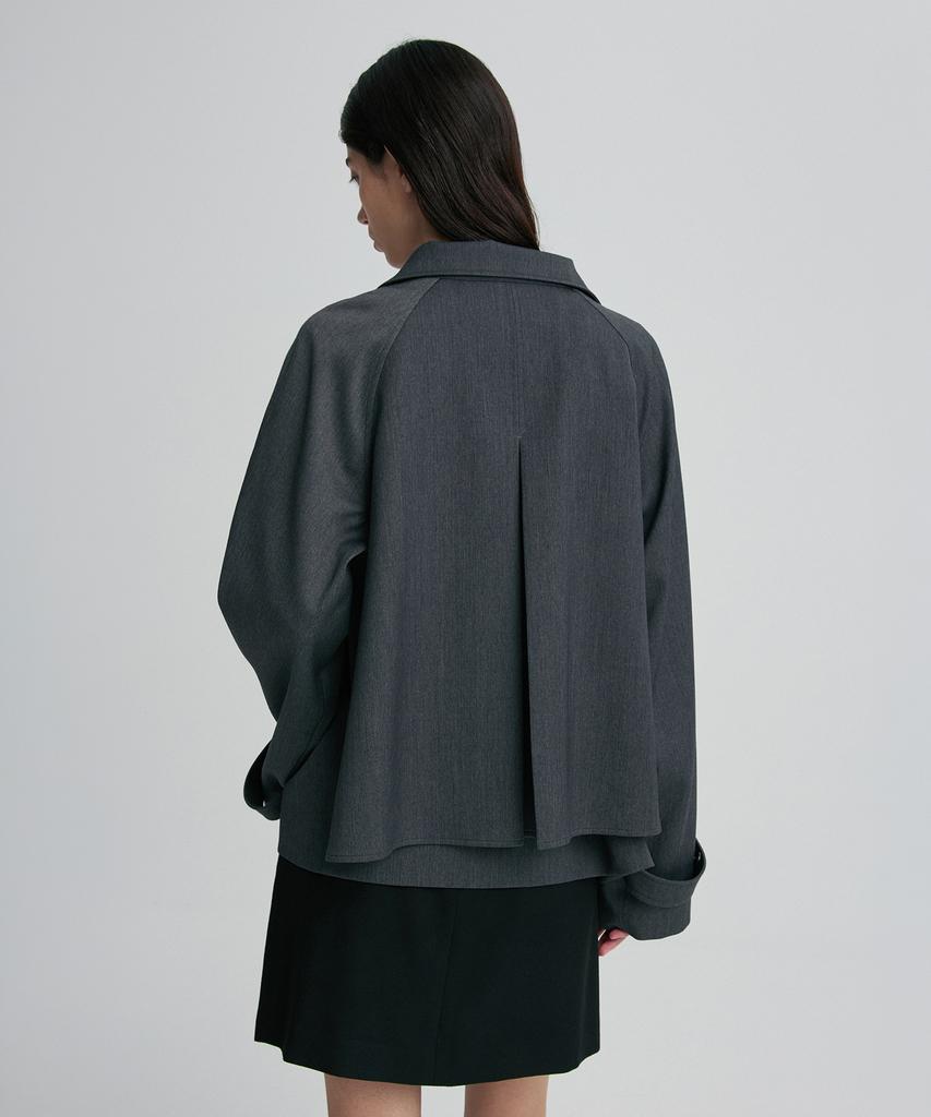 RE RHEE Wool-Silk Blend Trench Coat