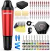 Набор ручек для татуировки, полный комплект роторной тату-машины, картридж, источник питания, 10 цветов чернил для начинающих