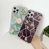 Чехол для телефона с гальваническим геометрическим мрамором и цветочной текстурой для iPhone 15 14Plus 13 12 11 Pro Max XSMAX для Samsung S24 S23 S22 S21Ultra Plus A15 A05 A25
