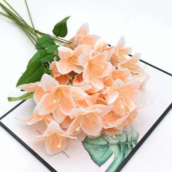 Simulated Flower Fake Lilies Silk Material Home Office Wedding Party Appearance Faux Flower Christmas Decoration