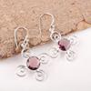 Rhodolite Silver Earrings, Handmade Gemstone Jewelry, 925 Sterling Silver Earrings, Charming Yoga Jewelry, Gift For Friend