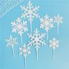 Princess Elsa Snowflake Acrylic Cake Topper - White & Silver