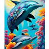 Frame Diy Painting By Numbers Dolphin Animals Picture By Numbers For Adults Kits Diy Painting For Home Decoration 40x50