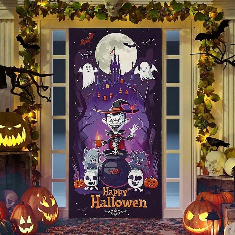 Bat Halloween Door Decoration Hanger Sticker Tapestry Decor Background Cloth Halloween Banner