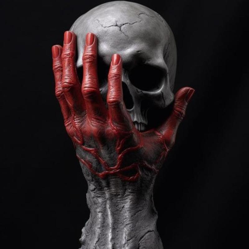 Y Аниме Берсерк Фигурка Смола Берсерк Рука и Череп Бога Фигурка Рука Дьявола Готические Хэллоуинские Поделки Украшение Домашний Декор