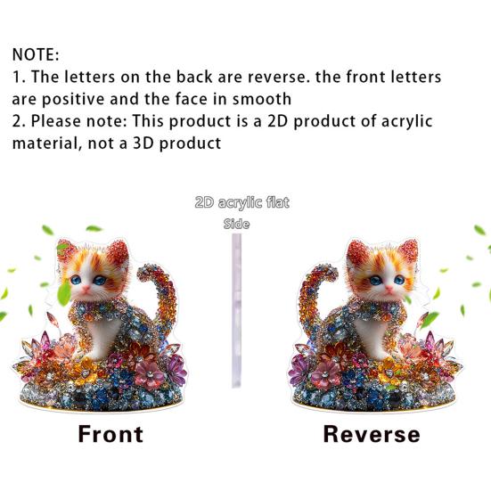 5Pcs/Set Cartoon Pendant 2D Acrylic Shiny Cat Dog Shape Decorative Car Charm Doors Backpacks Handbags Pendant