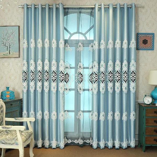 WTEMPO 2шт двухслойная ткань вышитая занавеска градиентный цвет спальня гостиная Ins полузатеняющие шторы