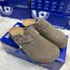 Оригинальные кожаные закрытые полусапожки Birkenstock для мужчин и женщин - пробковая стелька, весенне-осенний стиль.