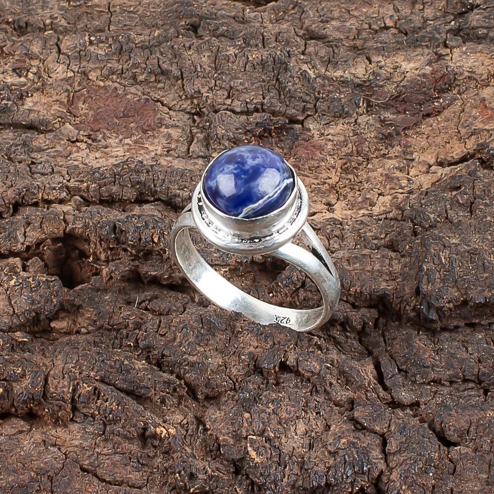 Редкий Содалит Драгоценный Камень 925 Стерлинговое Серебро Ювелирные Изделия Ручной Работы Кольцо Подарок Для Жены RR-11-23
