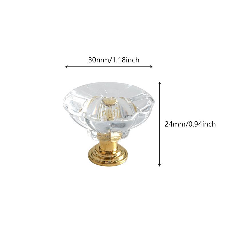 1 шт. Ручки для кухонного шкафа, ручка для шкафа, ручка для двери, акриловые ручки для ящиков с одним отверстием, серебристые