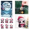 2025 Trend Panda With Santa Hat Christmas Advent Calendar Mini Acrylic Xmas Tree For Home Decorations D
