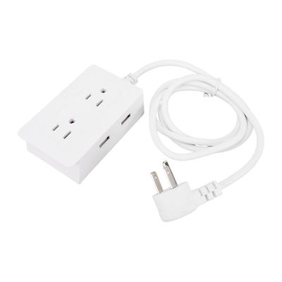 Удлинитель розетки с 2 розетками переменного тока, 2 USB-портами, сетевой фильтр или с удлинительным шнуром 4 фута для дома