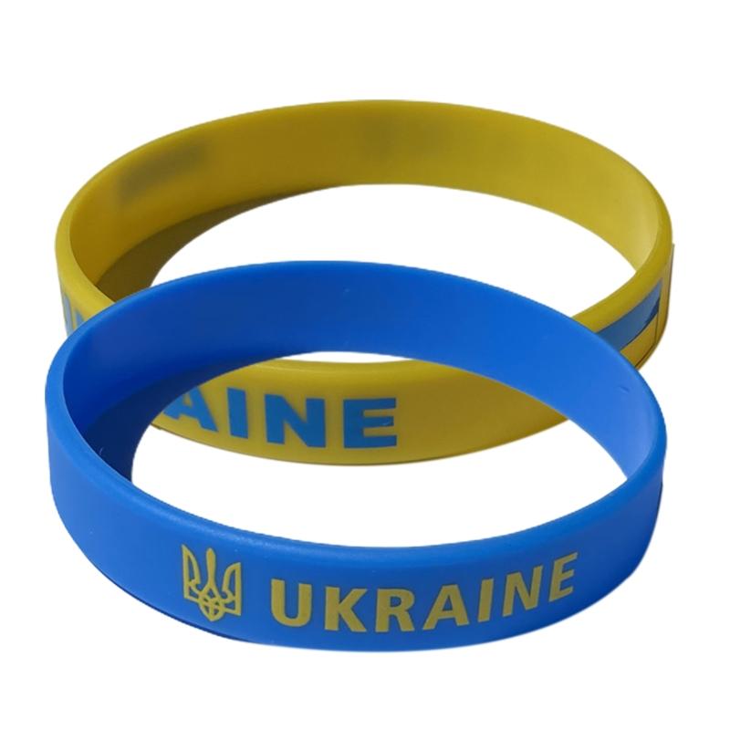 2 шт. Браслет-манжета с флагом Украины для мужчин и женщин, силиконовый, с гравировкой, спортивный, резиновый, на запястье, аксессуары, наручный браслет