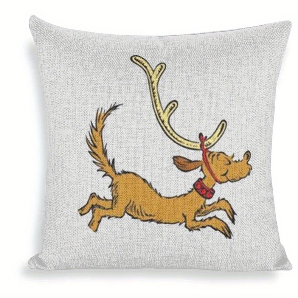 Праздничное веселье Ктовилля: Рождественские наволочки с Гринчем, елкой и друзьями, на диваны, наволочки для спальни, праздничные подарки