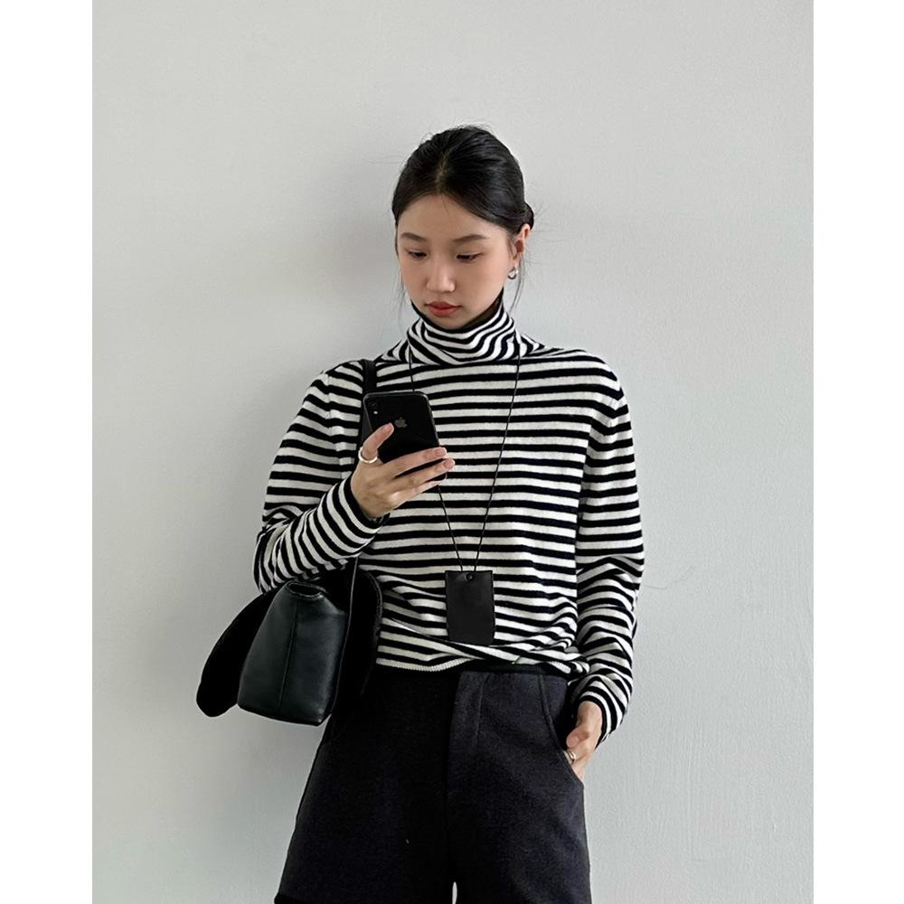 Женская корейская шерстяная водолазка свободного кроя с длинными рукавами Everture для зимы