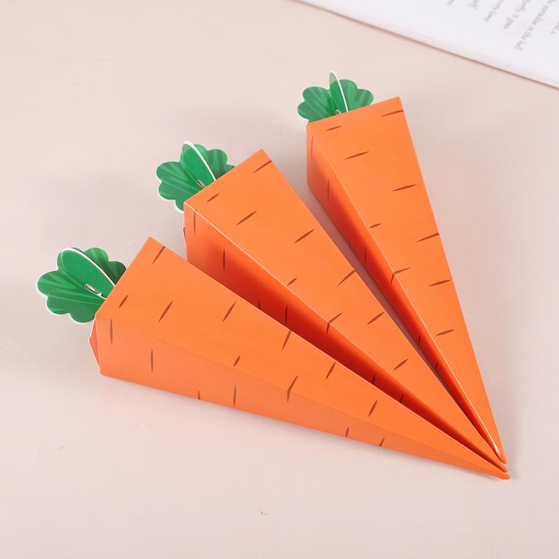 12 шт. Креативная коробка для конфет в виде морковки, пакеты для упаковки печенья и сладостей с пасхальным кроликом, весеннее пасхальное украшение для вечеринки, детские подарки на день рождения
