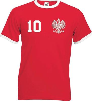 Мужская футболка Youth Designz Польша с ЖЕЛАЕМЫМ ИМЕНЕМ + НОМЕРОМ Форма Чемпионата Европы Polska