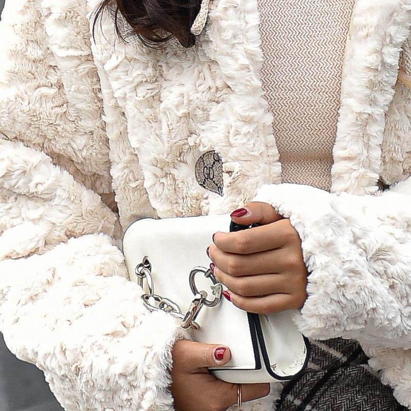 Осень-зима новая шуба женская средней длины из норки с начесом из плюша, высокая шерсть