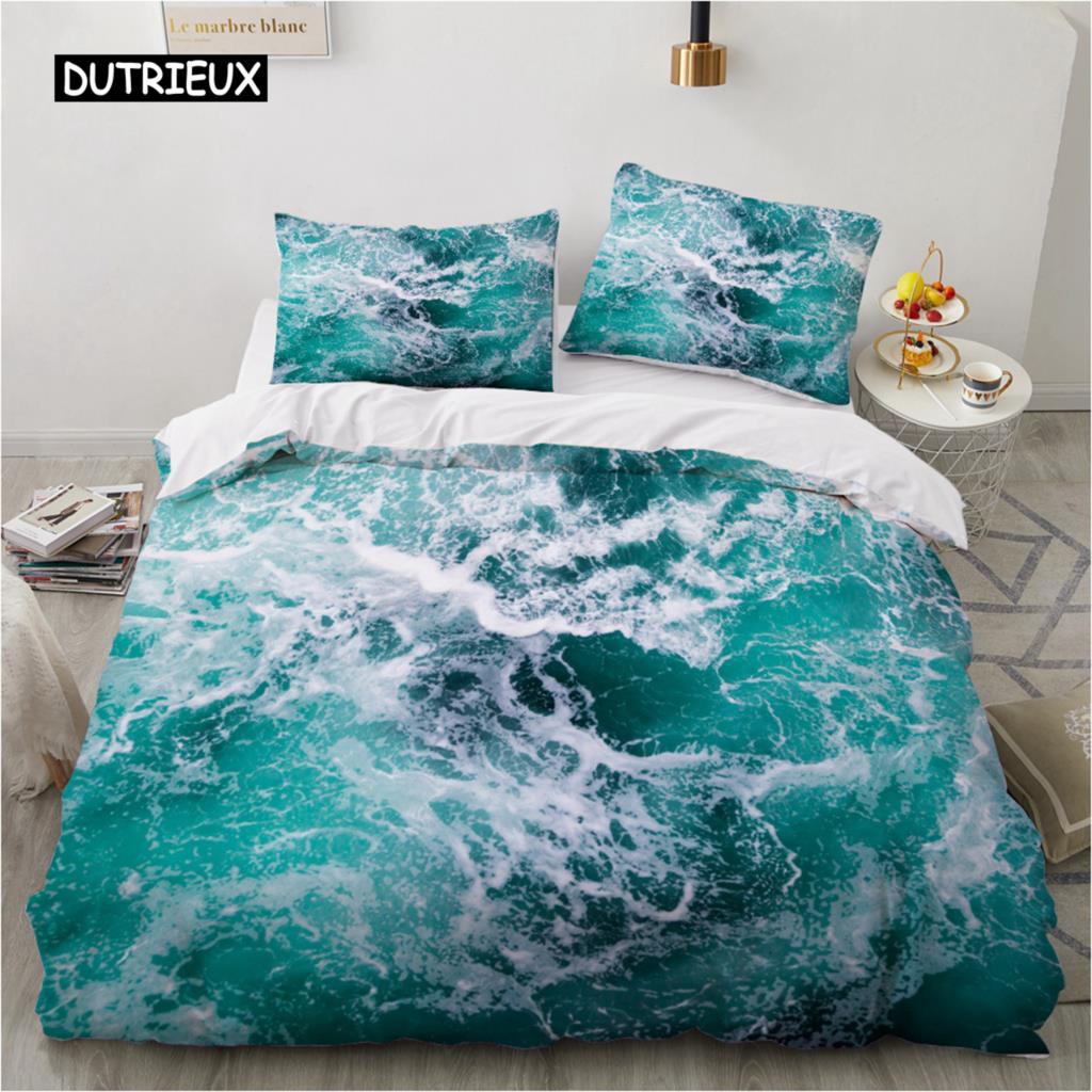 Green Leaves Bedding Set Plants Duvet Cover Set Design Palm Leaf Natural Scenery Bedroom Decoration for Women Children Teens Boy