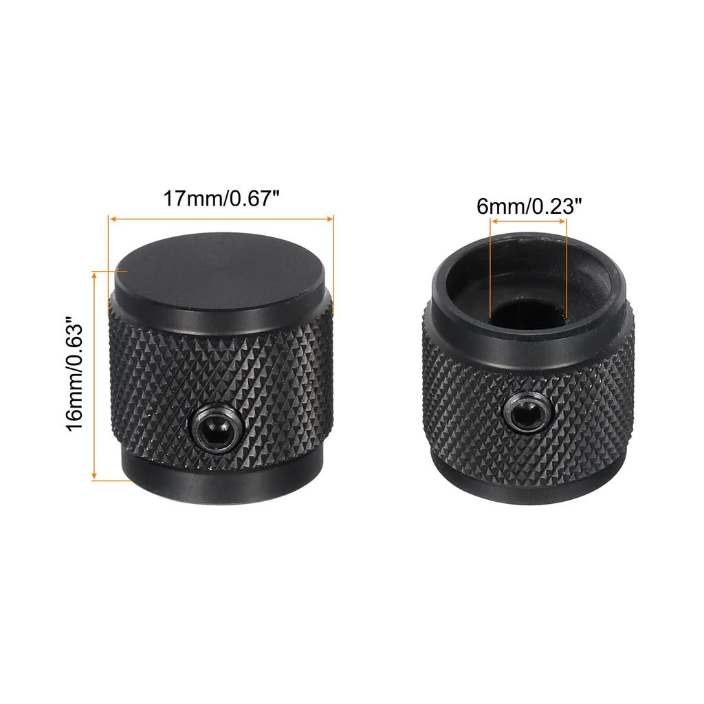 Ручка потенциометра uxcell, алюминиевая ручка управления гитарой с 1 валом, откручивающийся ключ для гитарного бас-гитарного усилителя мощности, регулировка громкости, диаметр 17 мм