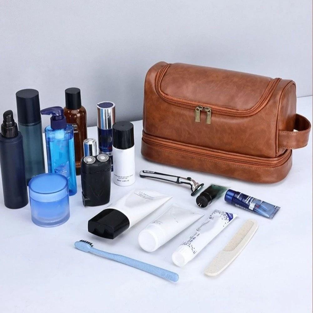 Waterproof Cosmetic Storage Bag PU Leather Makeup Bag Portable Makeup Pouch Travel