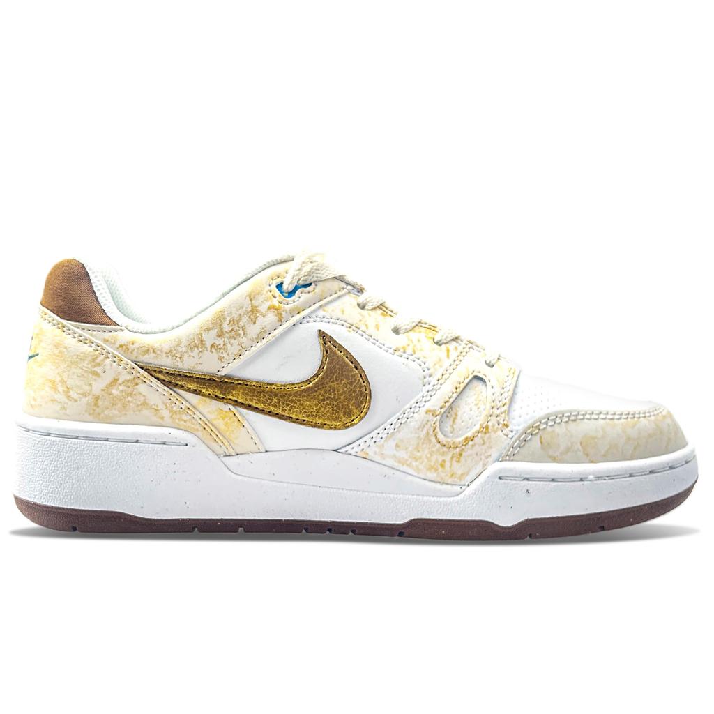 Nike Full Force Abrasion Resistant Breathable Low top Skateboard Shoes Men's Gold HJ3485-121(Team1702-)
