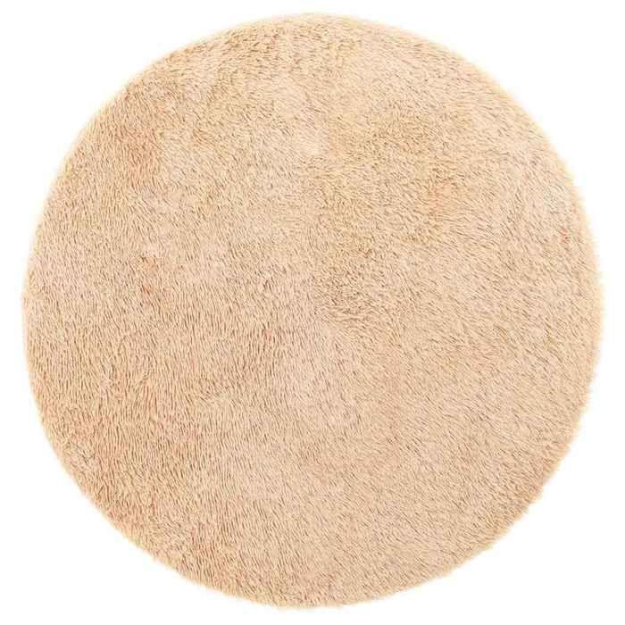 VidaXL Tapis Shaggy à poils longs beige 100x100 cm polyester, tapis, tapis de chambre, tapis moderne, tapis de salon, tapis 4102893