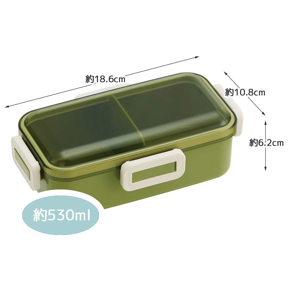 Skater Antibacterial Bento Retro French Made in PFLB6AG Ag+ Box, 530ml, Design, Green, Japan,