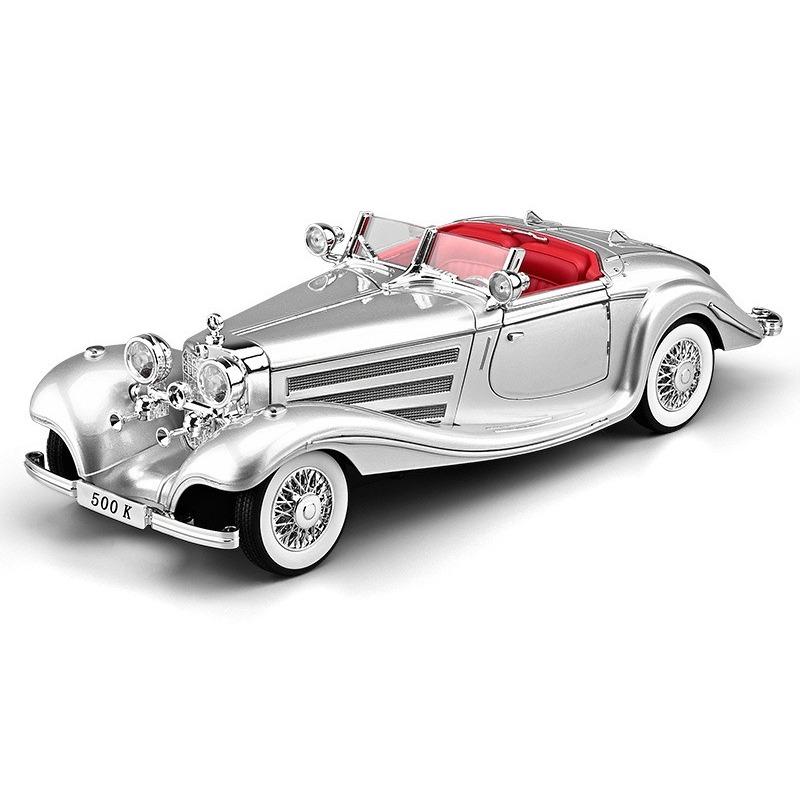 Большой 1/18 Benz 500K Сплав Литой Классический Модель Автомобиля Симуляция Звук Свет Ретро Модель Автомобиля Украшение Подарок Мальчику Хэллоуин Игрушки