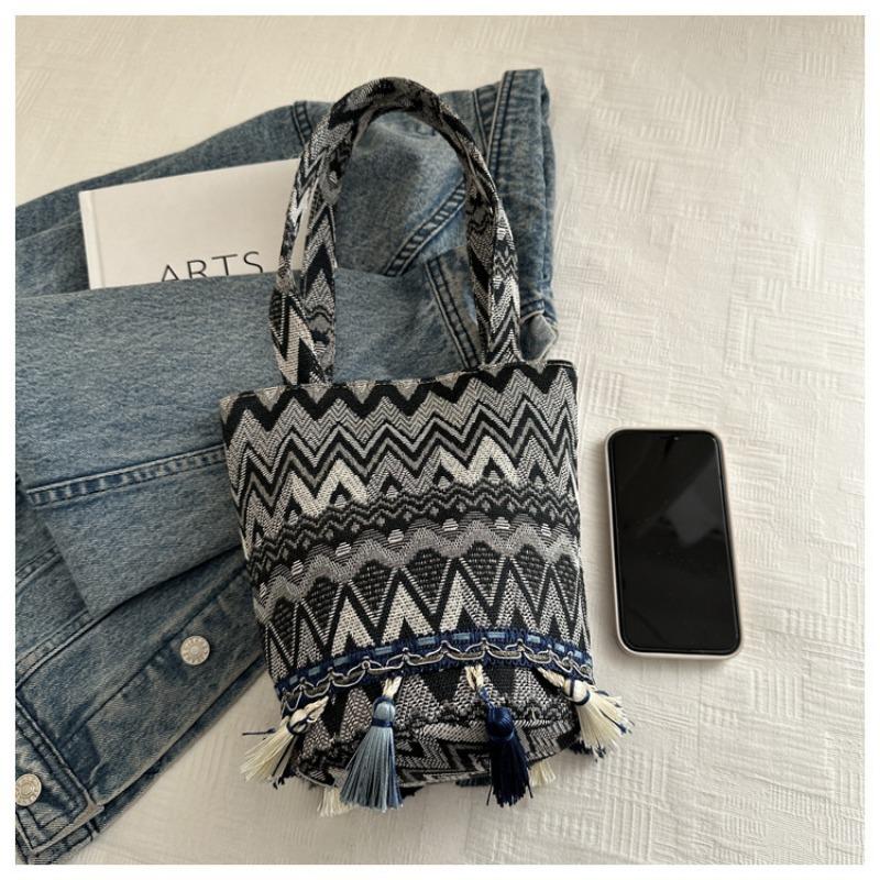 Сумка-ведро Niche с бахромой Холщовая сумка Niche Универсальная сумка-ведро на одно плечо