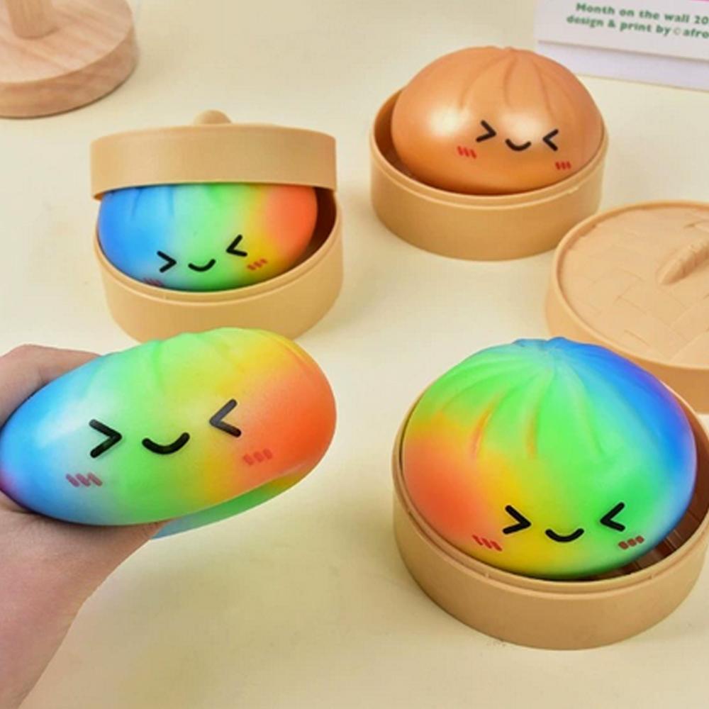 Сквиш-пельмень Сенсорная игрушка Радужный шарик из теста Фиджет Подарок Снятие стресса Сжимаемая игрушка Для детей Взрослых Наполнители для пасхальной корзины