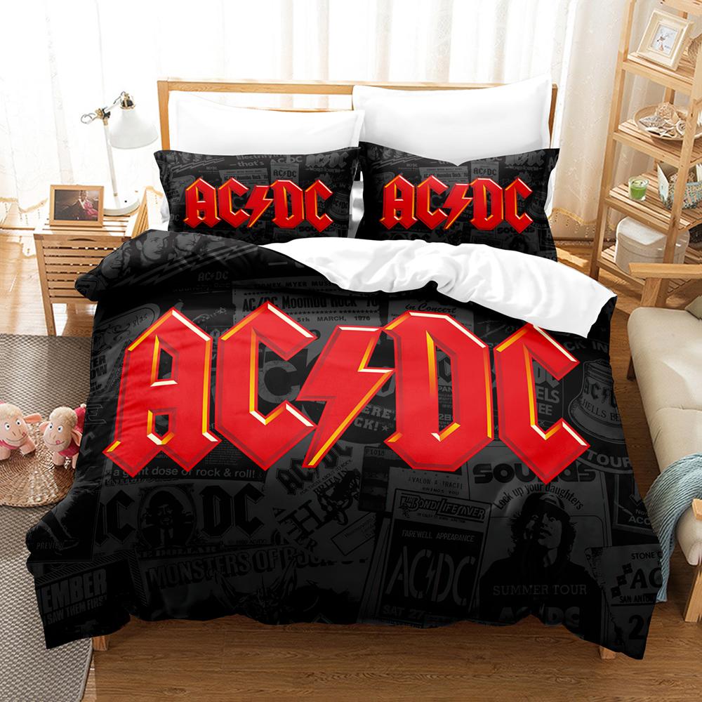 3D Ac Dc Music Постельное белье Пододеяльник Комплект с наволочкой Твин Полный Queen King Постельное белье Постельное белье