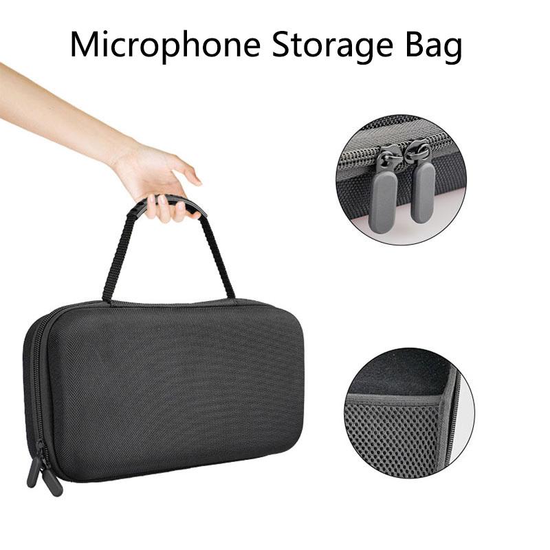 Hard EVA Microphone Storage Bag+Foam Mini Mic Hood Shockproof Large-capacity Carrying Case Bag for Travel Camping Business Trip