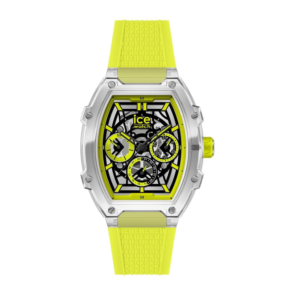 Authorized Distributor Ice Watch Unisex 024286 ICE Boliday Clear Yellow Scale Plastic Date Day of the Week 24 Hour Meter Medium Tonneau Type Boliday