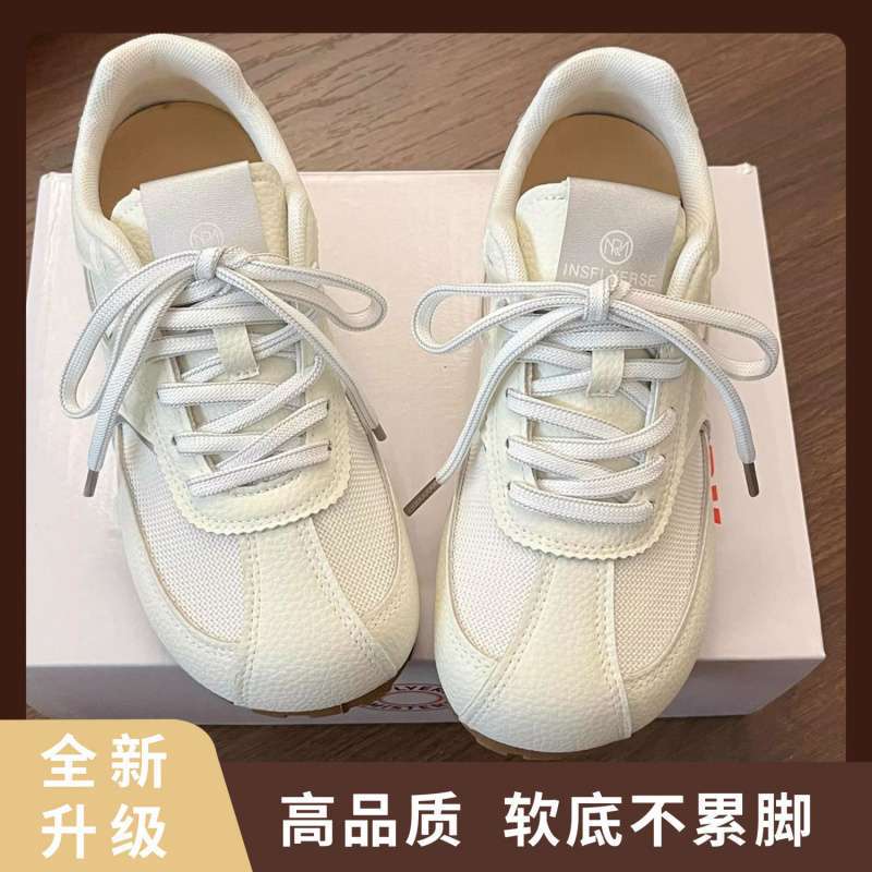 Spring Soft-soled Retro German Training Shoes Women's Shoes 2025 New Mesh Breathable Casual Ugly Cute Flat Baseplate Shoes Little White Shoes