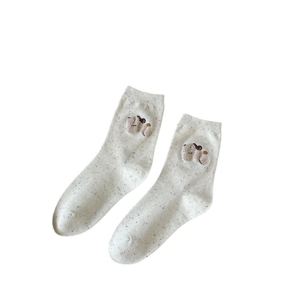 Wind Women'S Socks Idea Yarn Cute Cartoon Small Animal Mori College Wind Women'S Cotton Socks Medium Tube Socks