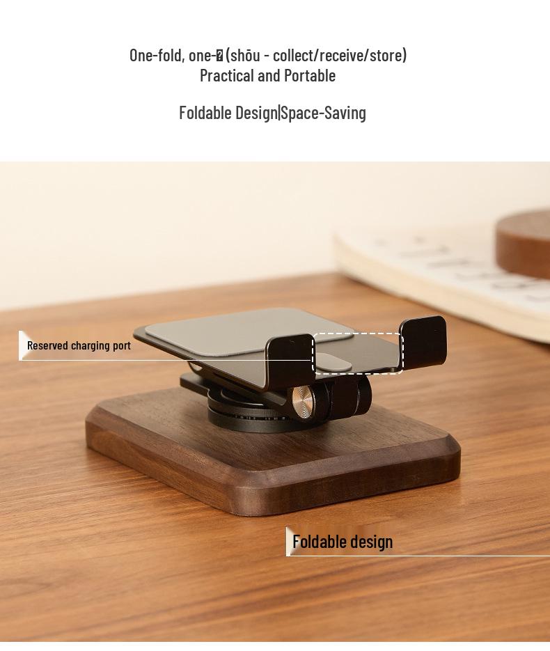 Solid Wood Rotatable Adjustable Phone & Tablet Stand