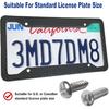 BGGTMO Carbon Fiber License Plate Frames- 2 Pack Black Aluminum Printed Carbon Patterns Car Tag Cover For Front & Rear, 4 Hole Heavy Duty Universal
