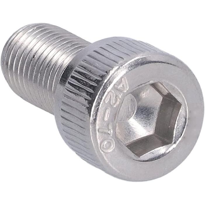Hex Bolt, 1.25mm Fine Pitch M10 4Pcs Socket Cap Screw Bright Finish A2-70 Stainless Steel for Construction for DIY Jobs for Automotive