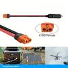 12AWG Wire XT60I to Car Plug Connector Cable Heavy Duty Battery Free Power Supply Cord for Generator Power Station Vehicle Boat